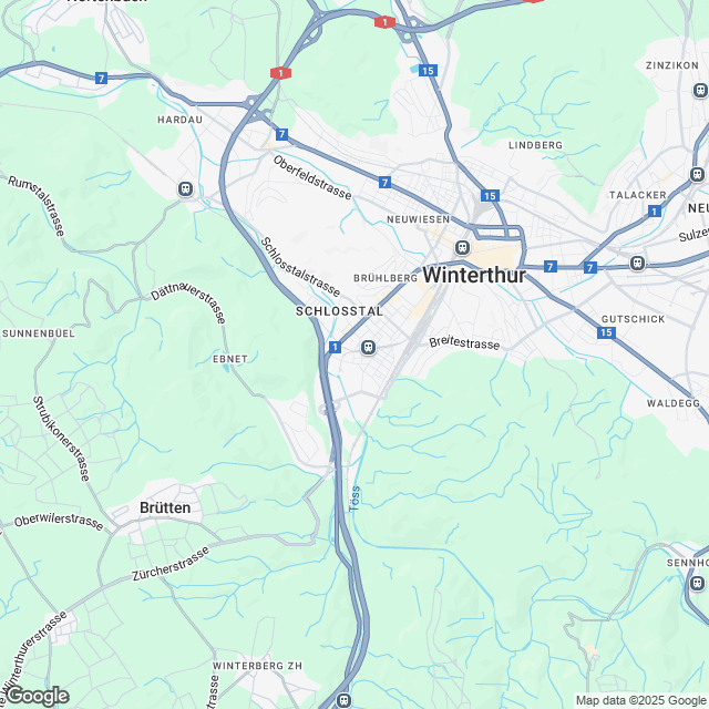 Stilvolle 3.5-Zimmer-Wohnung mit Balkon in Winterthur - Karte