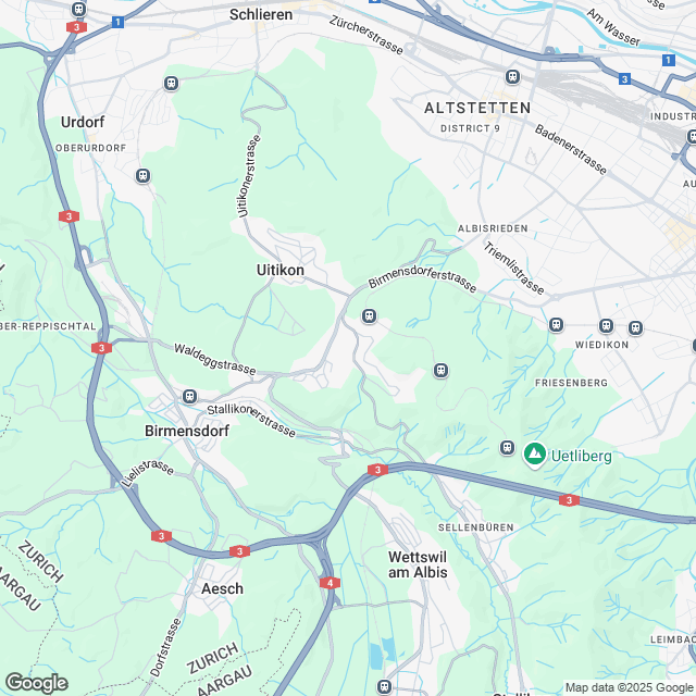Helle 3.5-Zimmer-Wohnung in Uitikon Waldegg - Karte