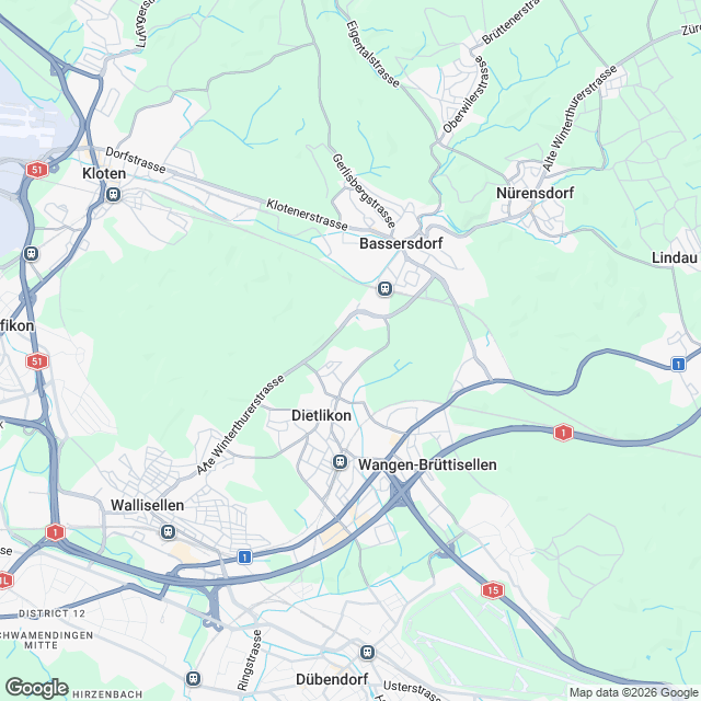 3 exklusive Mietwohnungen in Dietlikon - Karte