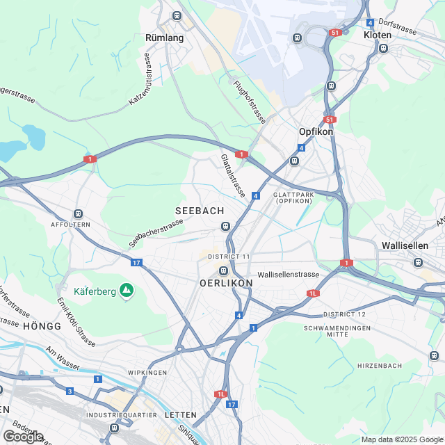 Ankündigung Eigentumswohnungen in Zürich-Seebach - Karte