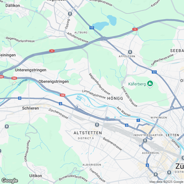 7 attraktive Eigentumswohnungen in Zürich-Höngg - Karte
