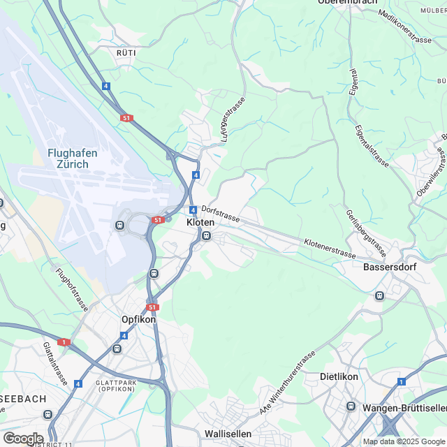 Ankündigung hochwertige 4.5-Zimmer-Mietwohnung in Kloten - Karte