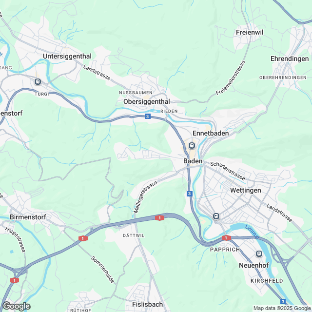 6 attraktive Mietwohnungen in Baden ab Sommer 2026 - Karte