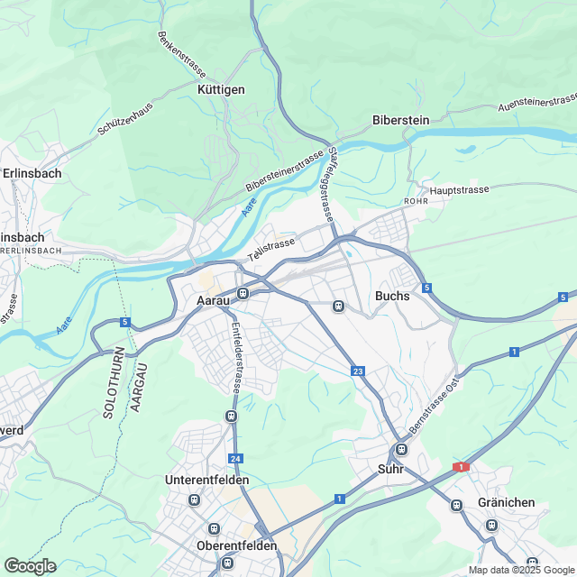 Erstvermietung an zentraler Lage in Aarau - Karte