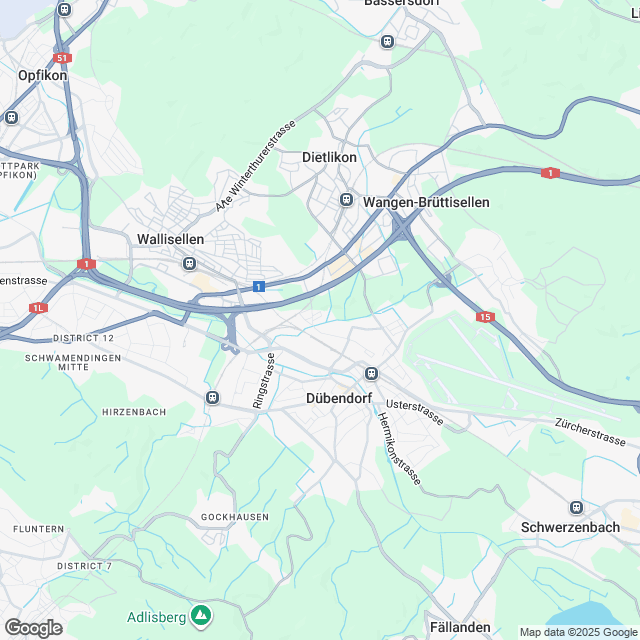 3 exklusive Reihen-Einfamilienhäuser in Dübendorf - Karte