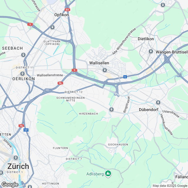 Ankündigung 1.5-Zimmer-Mietwohnung in Zürich - Karte