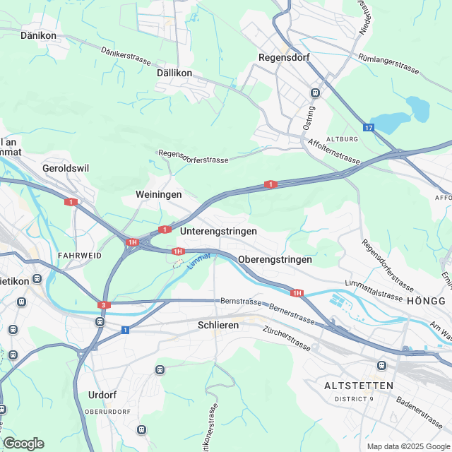 5 exklusive EFH zum Kauf in Unterengstringen - Karte