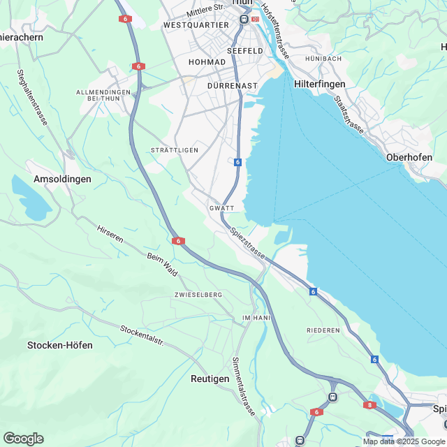 Hochwertige 2.5-Zimmer-Eigentumswohnung in Gwatt bei Thun - Karte