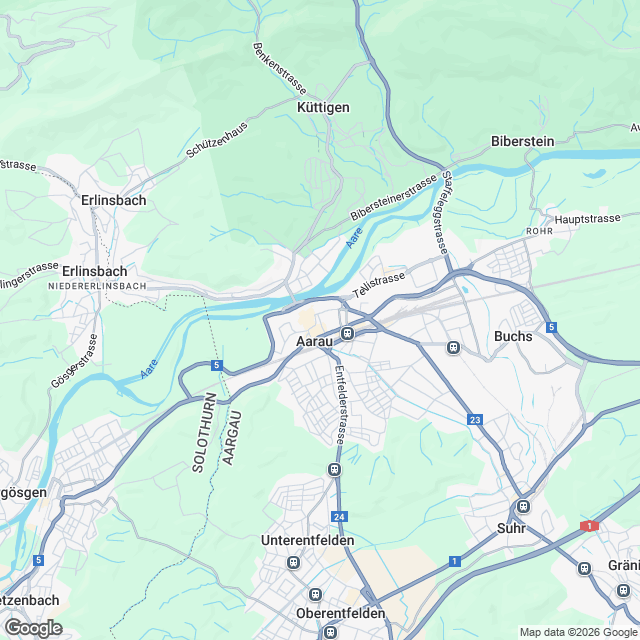 Ankündigung 3.5-Zimmer-Mietwohnung im Zentrum von Aarau - Karte
