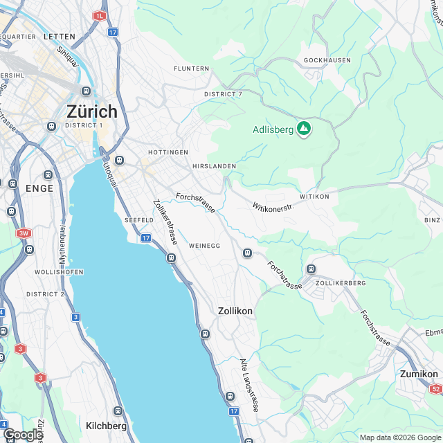 Ankündigung 3.5-Zimmer-Mietwohnung im Zürcher Kreis 8 - Karte