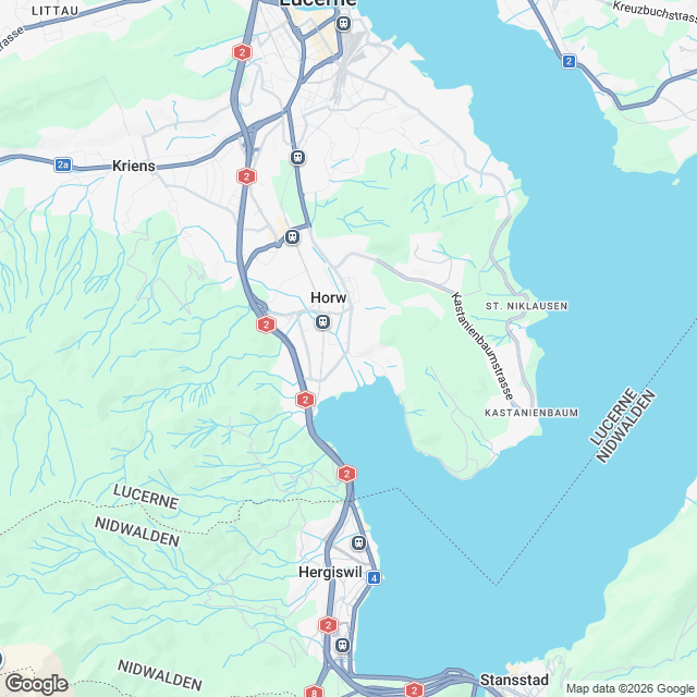 4 hochwertige Eigentumswohnungen in Horw - Karte