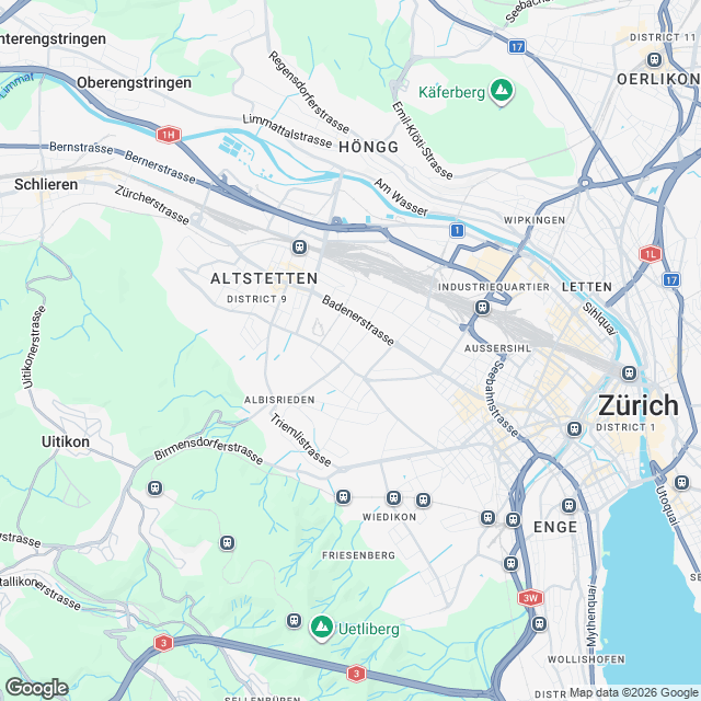 Ankündigung 3.5-Zimmer-Mietwohnung in Zürich-Altstetten - Karte