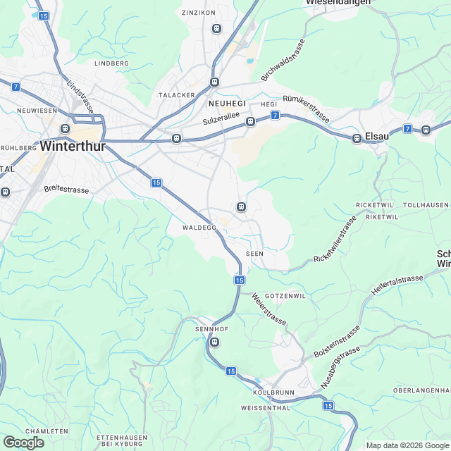 Erstvermietung 1.5-Zimmer-Wohnung in Winterthur-Seen - Karte