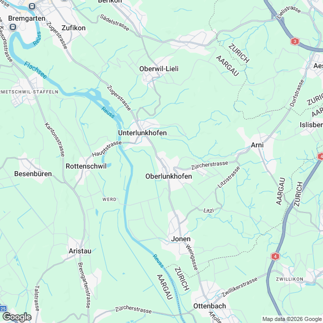 20 Eigentumswohnungen und 1 EFH in Oberlunkhofen - Karte