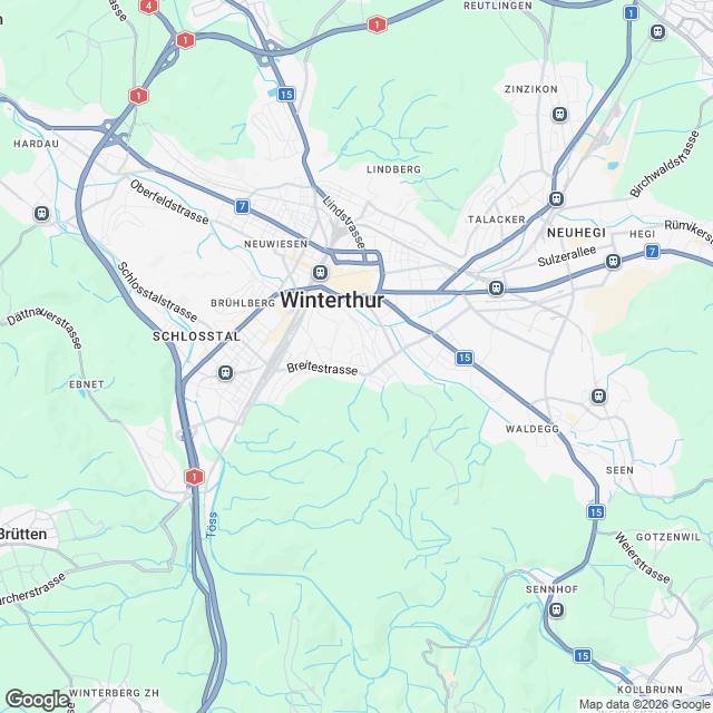 Stilvolle 3.5-Zimmer Maisonettewohnung in Winterthur - Karte