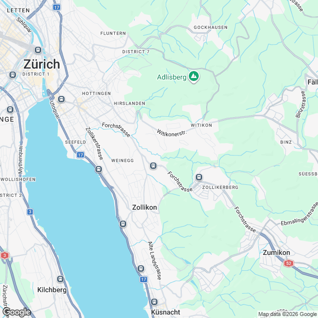 Exklusive 6.5-Zimmer Attikawohnung in Riesbach ZH - Karte