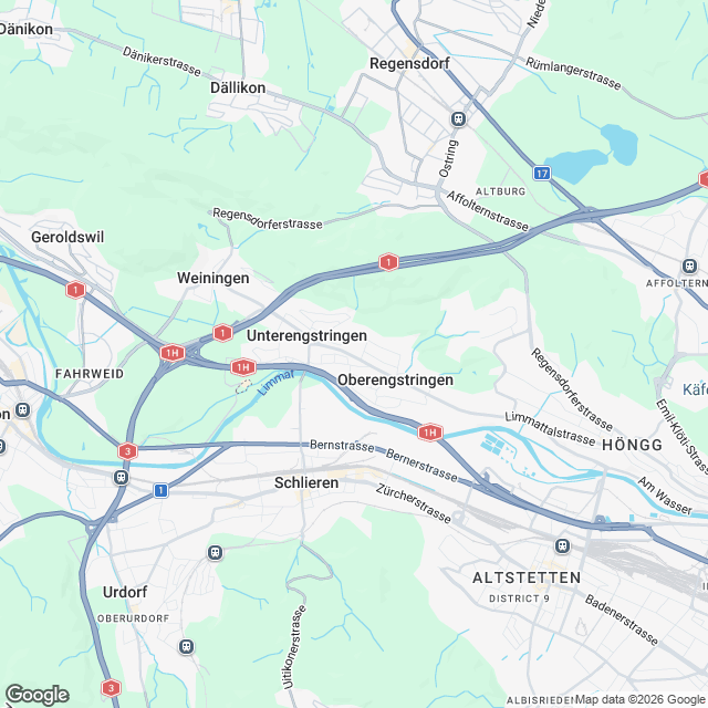Moderne 1-Zimmer Studiowohnung in Oberengstringen - Karte