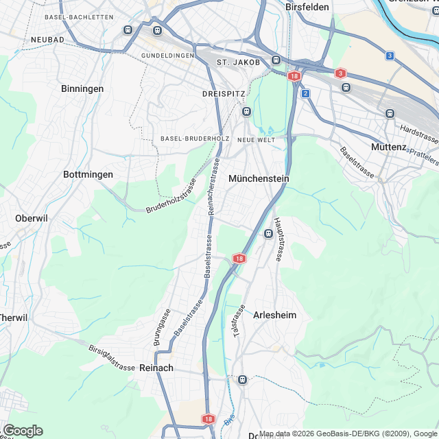 Stilvolle 4.5-Zimmer Attikawohnung in Münchenstein - Karte