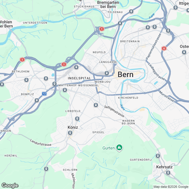 Attraktive 2.5-Zimmer Dachwohnung im Zentrum von Bern - Karte