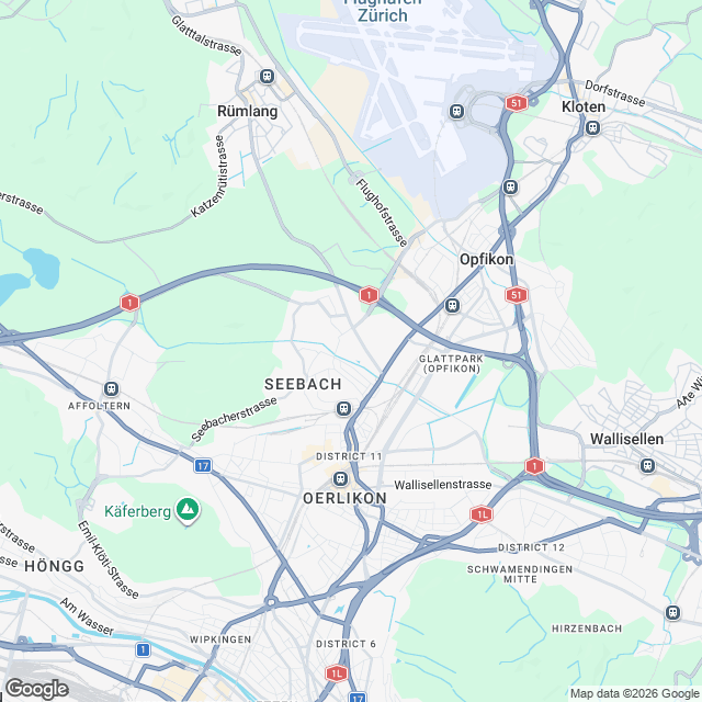 9 moderne Eigentumswohnungen in Zürich-Affoltern - Karte