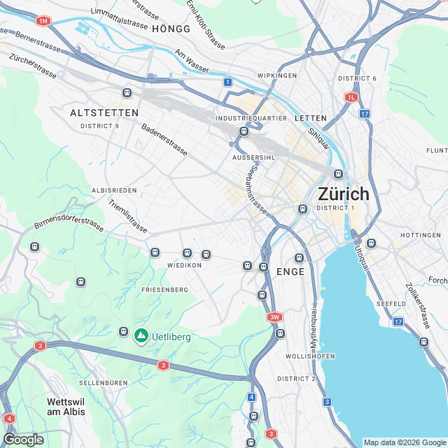 11 attraktive Mietwohnungen in Zürich - Karte