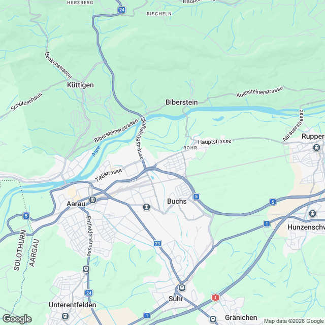 Ankündigung 4.5-Zimmer-Eigentumswohnung in Aarau Rohr - Karte
