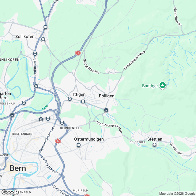 5 Mietwohnungen ab Sommer 2027 in Bolligen - Karte