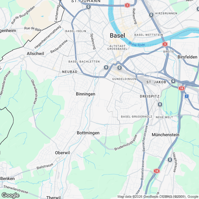 Attraktive 3.5-Zimmer Wohnungen in Binningen - Karte