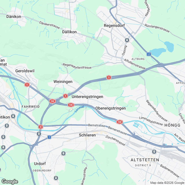 14 moderne Eigentumswohnungen in Unterengstringen - Karte