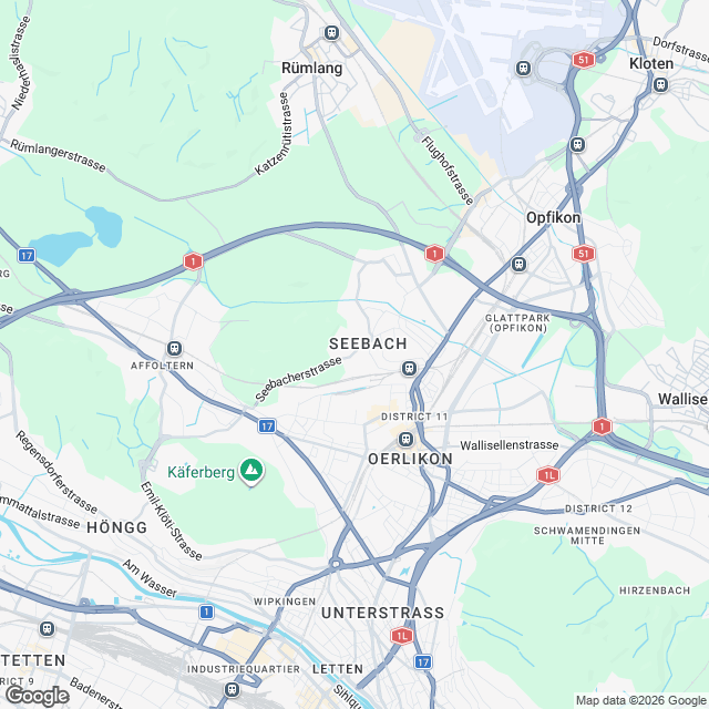 Ankündigung Erstvermietung in Zürich-Seebach - Karte