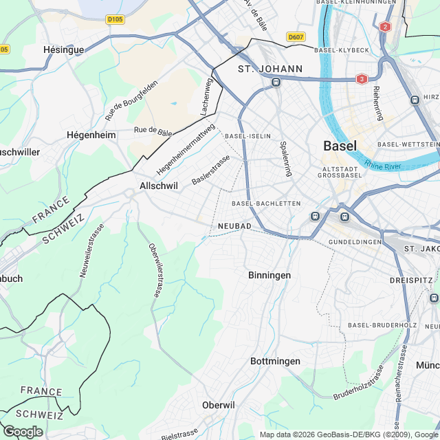 Hochwertige 3.5-Zimmer Wohnung in Basel - Karte