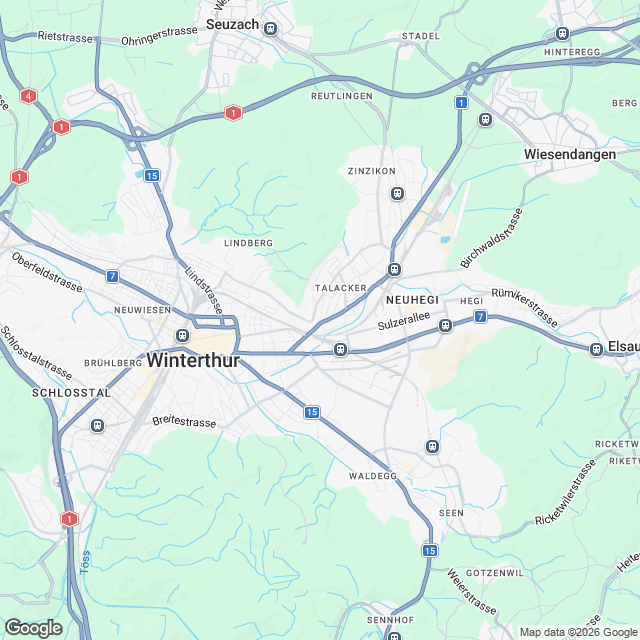 13 stilvolle Eigentumswohnungen in Winterthur - Karte