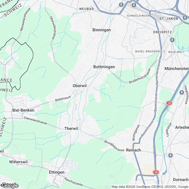 Neubau Eigentumswohnungen in Oberwil BL - Karte