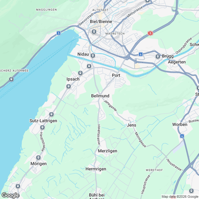 Neubau Eigentumswohnungen in Bellmund nahe Biel - Karte