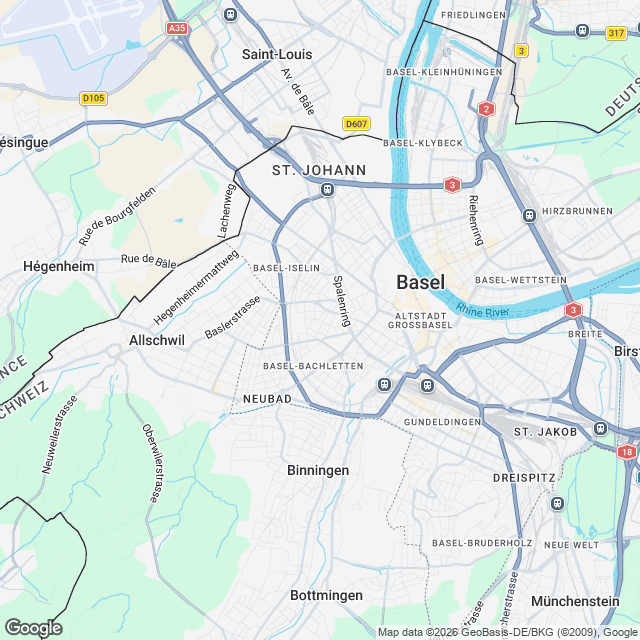 9 hochwertige Eigentumswohnungen in Basel - Karte