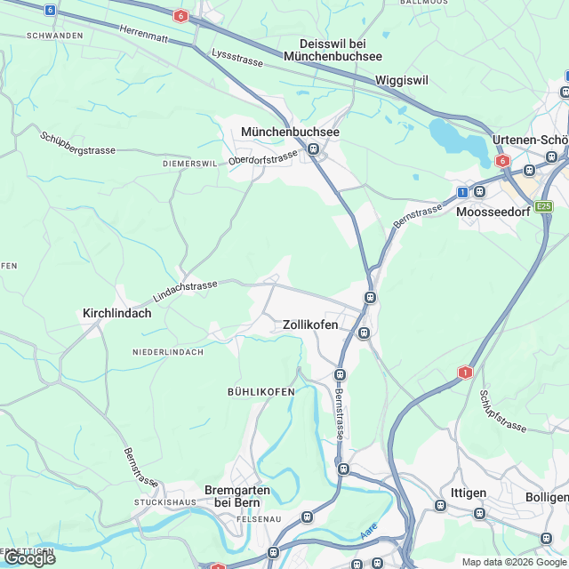 Stilvolle 5.5-Zimmer Parterrewohnung in Zollikofen - Karte