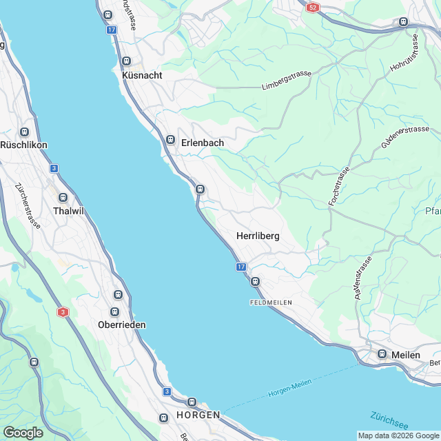 6 exklusive Haushälften mit Pool in Herrliberg - Karte