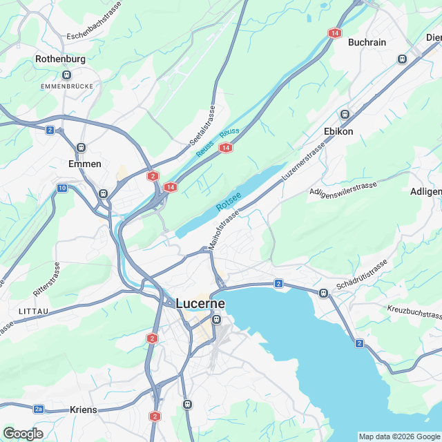 5 Eigentumswohnungen in Luzern nahe Rotsee - Karte