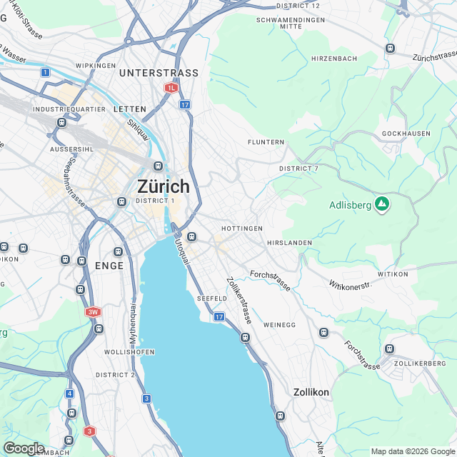 5 exklusive Eigentumswohnungen in Zürich - Karte