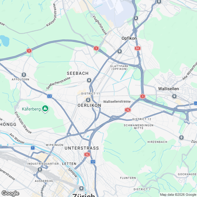 Neubau mit Eigentumswohnungen in Zürich-Oerlikon - Karte