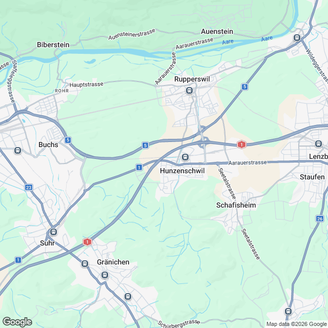 Neue Einfamilienhäuser in Hunzenschwil - Karte