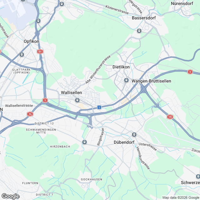 Ankündigung: 4 Eigentumswohnungen in Wallisellen - Karte