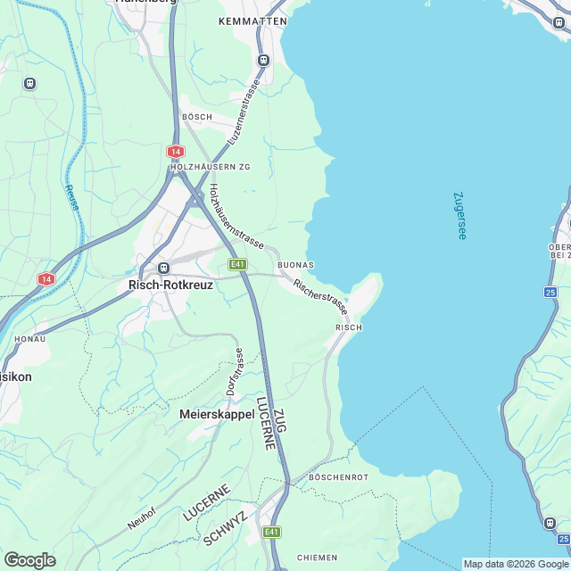 Exklusives Doppeleinfamilienhaus nahe Zugersee - Karte