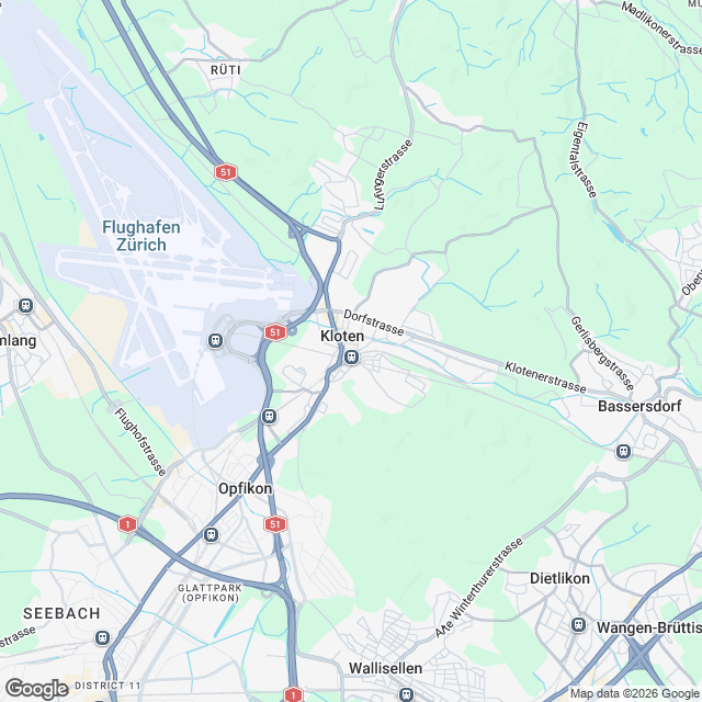 Ankündigung 3.5-Zimmer-Mietwohnung in Kloten – Bezug 2027 - Karte
