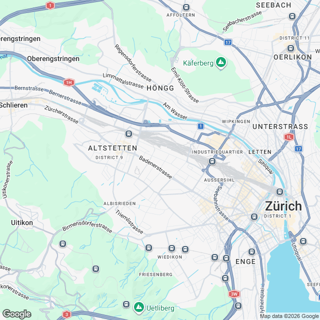 Ankündigung 5.5-Zimmer-Mietwohnung in Zürich-Altstetten - Karte