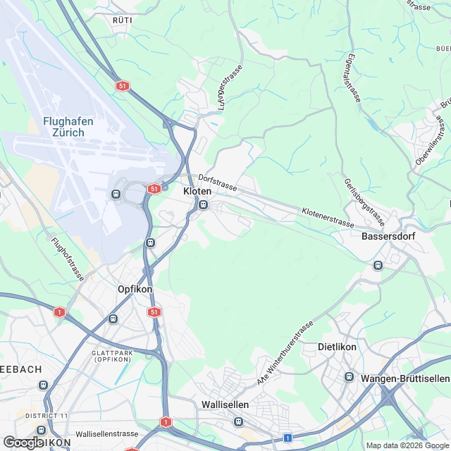 Ankündigung 3.5-Zimmer-Mietwohnung in Kloten - Bezug 2028 - Karte
