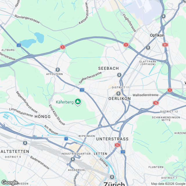 Ankündigung 4.5-Zimmer-Mietwohnung in Oerlikon - Karte
