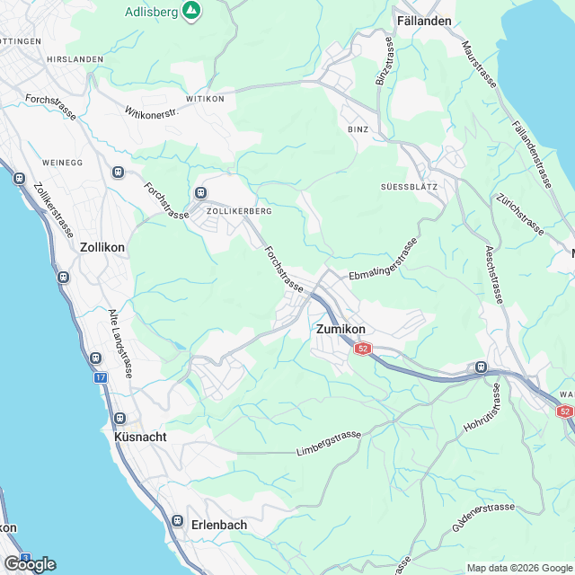 Eigentumswohnungen am Waldrand in Zumikon - Karte