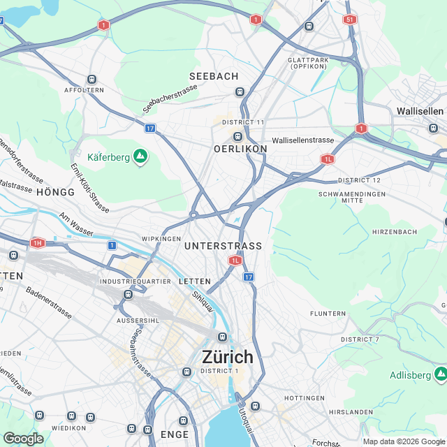6 exklusive Mietwohnungen ab Q1 2027 in Zürich - Karte