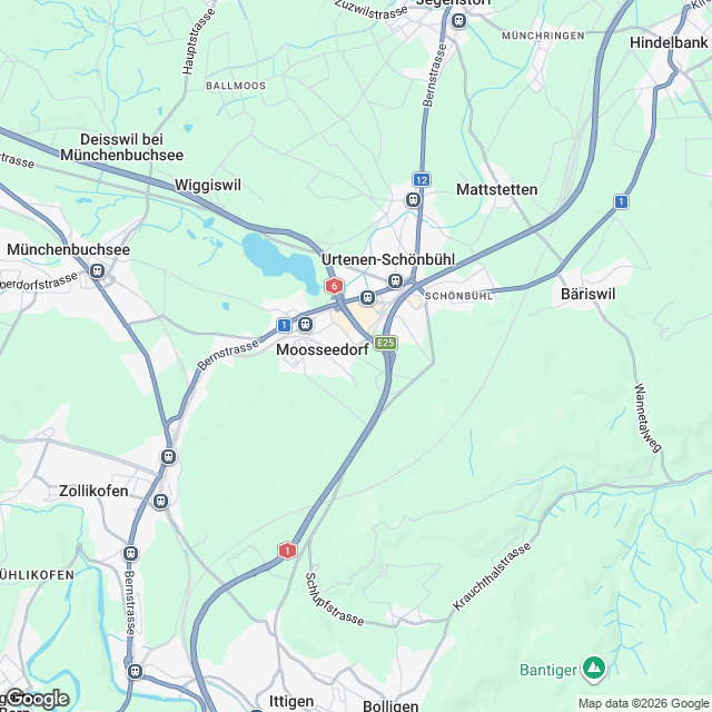 Exklusives 5.5-Zimmer Reihenhaus in Moosseedorf - Karte